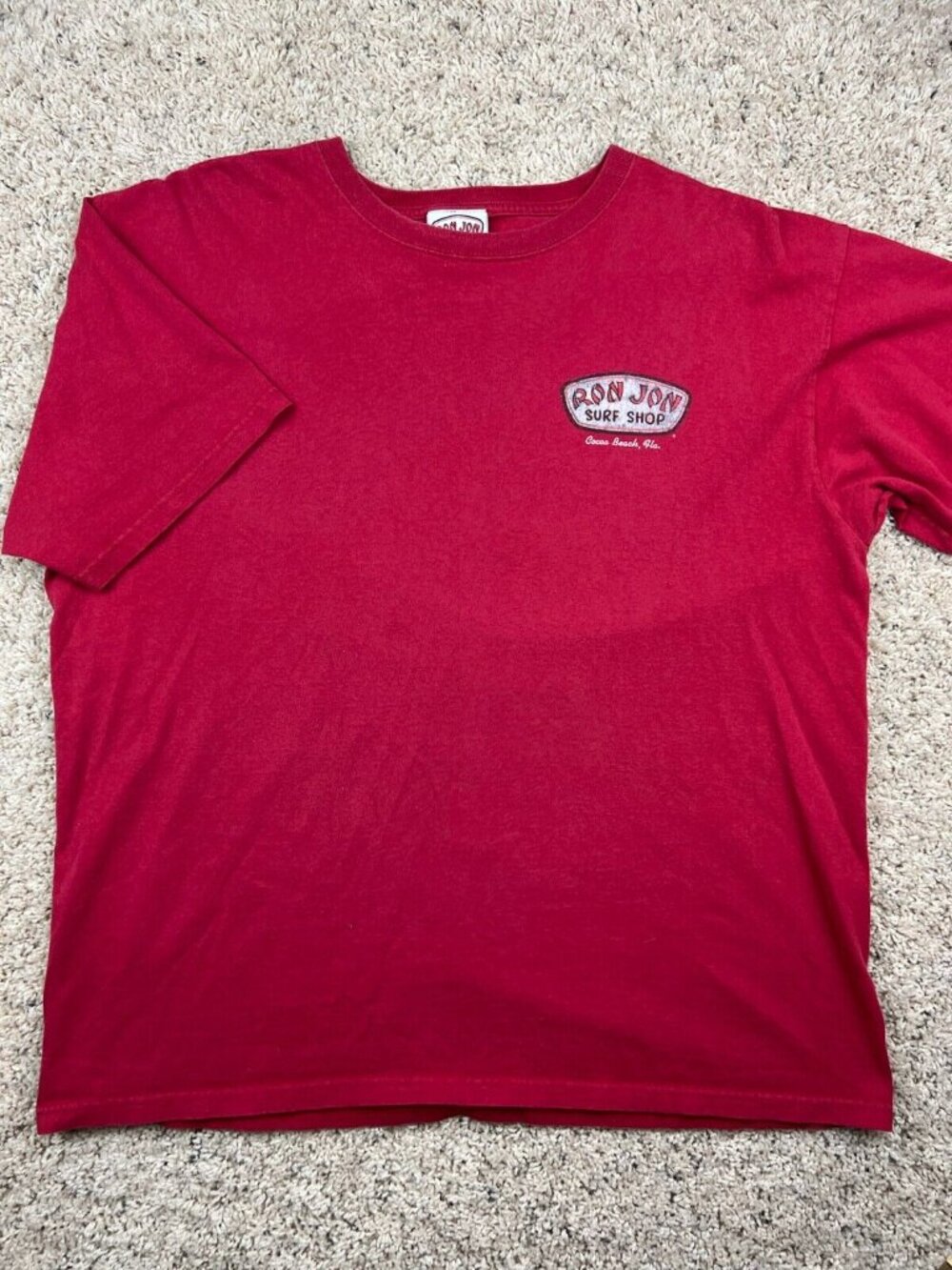 Ron Jon Surf Shop Cocoa Beach FL Florida T Shirt Size XL Red Graphic 2 Sides